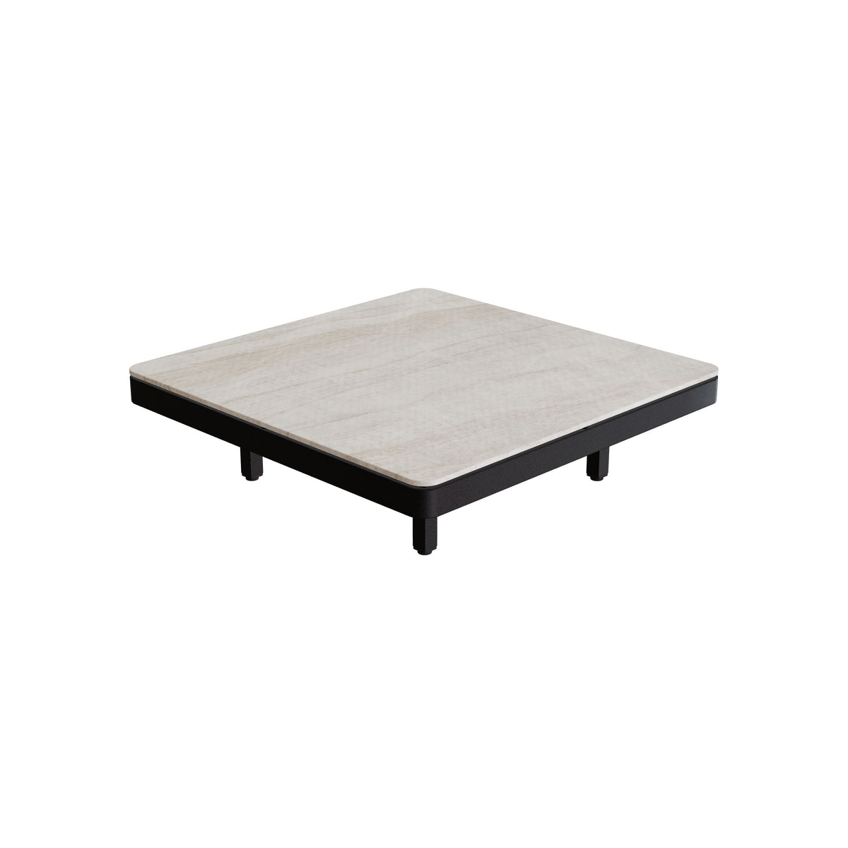 Royal Botania Alura Lounge Tisch 80 × 80 cm, Tischmodul (Sockelhöhe), Gestell bronze, Keramik grau-braun geädert (Strato Quartz)
