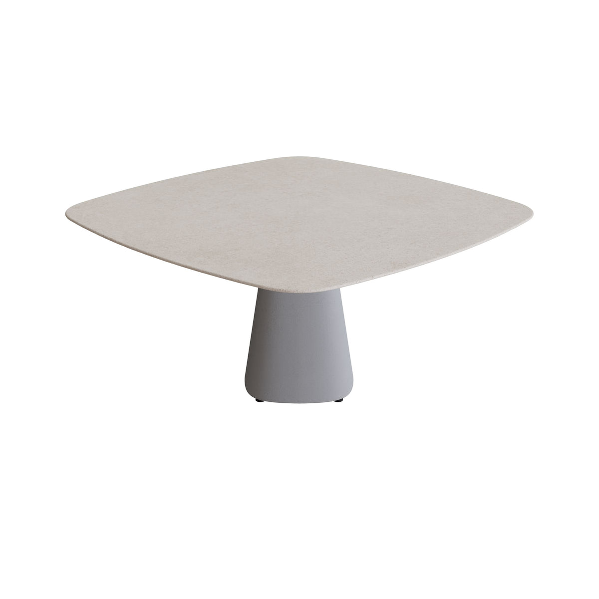 Royal Botania Conix Tisch 150 x 150 cm, Esstisch, Sockel zementgrau (cement grey), Keramik grau gesprenkelt (Sienna Arena)