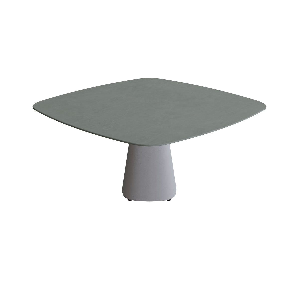 Royal Botania Conix Tisch 150 x 150 cm, Esstisch, Sockel zementgrau (cement grey), Keramik steingrün (Verdezza Amazon)