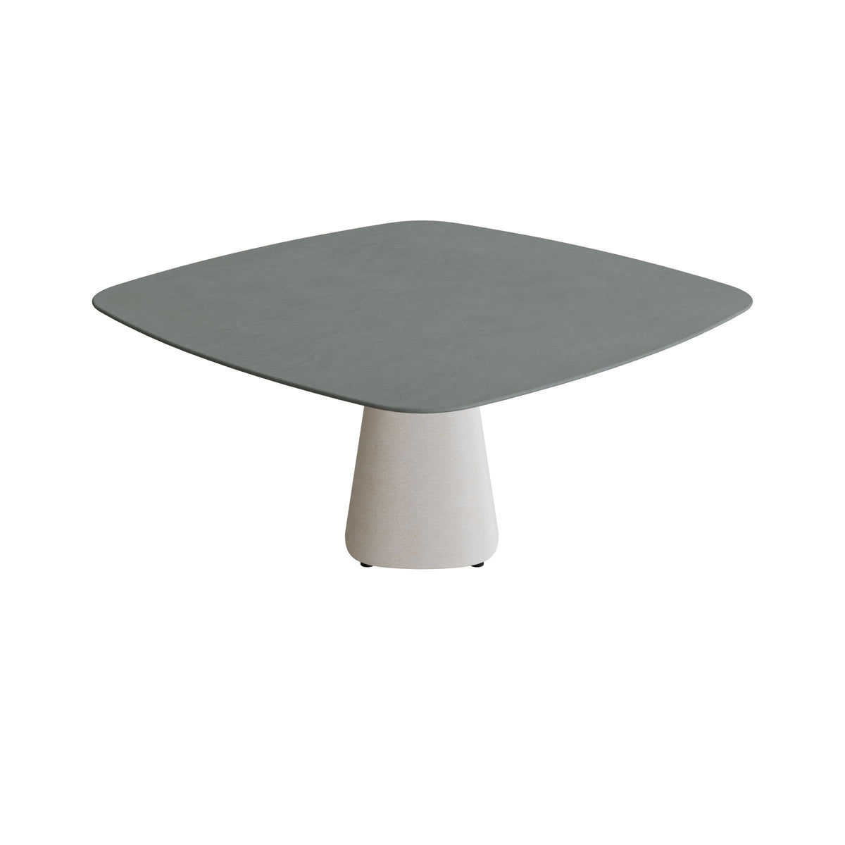 Royal Botania Conix Tisch 150 x 150 cm, Esstisch, Sockel sand (desert), Keramik steingrün (Verdezza Amazon)