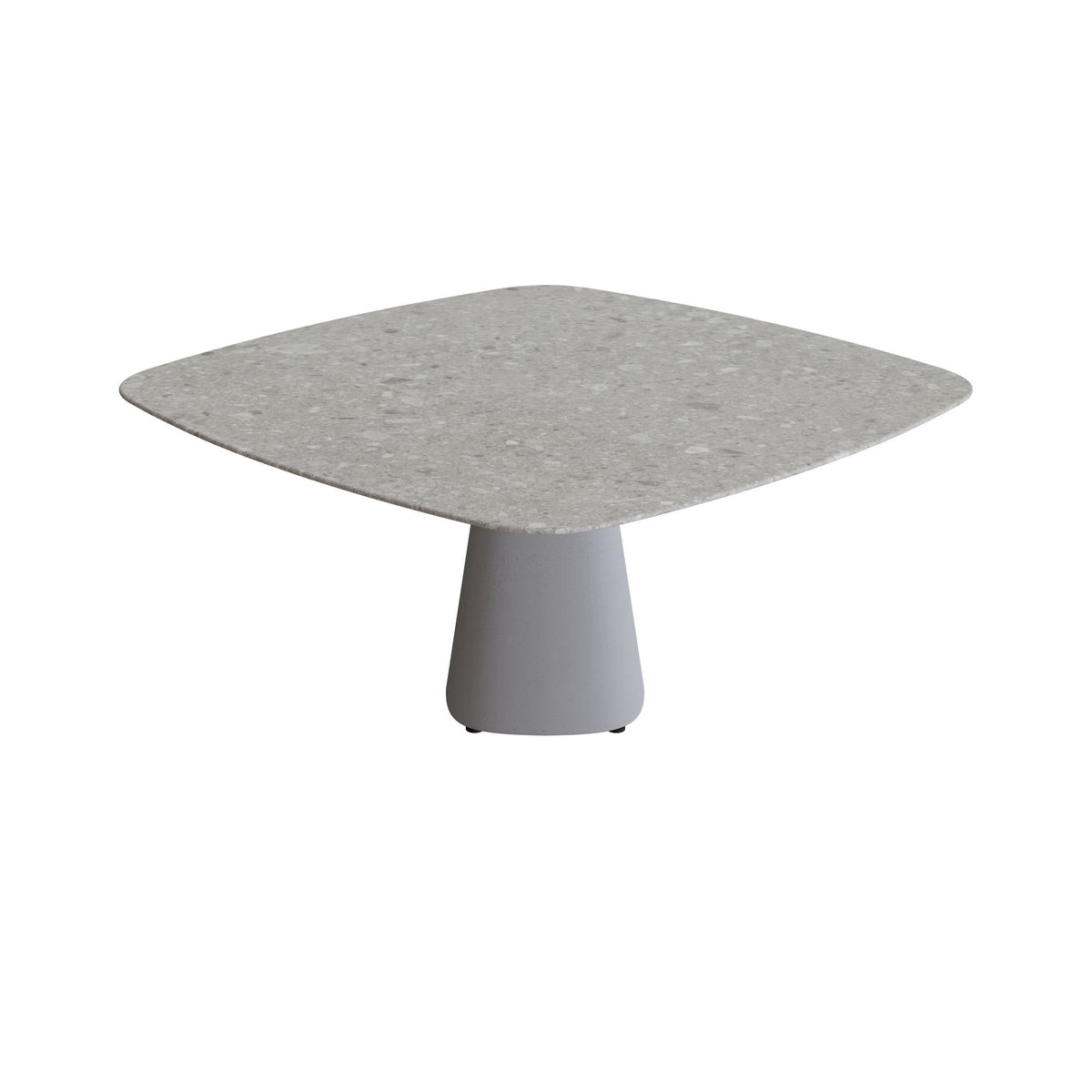 Royal Botania Conix Tisch 150 x 150 cm, Esstisch, Sockel zementgrau (cement grey), Keramik grau gemustert (Ceppo Dolomitica)