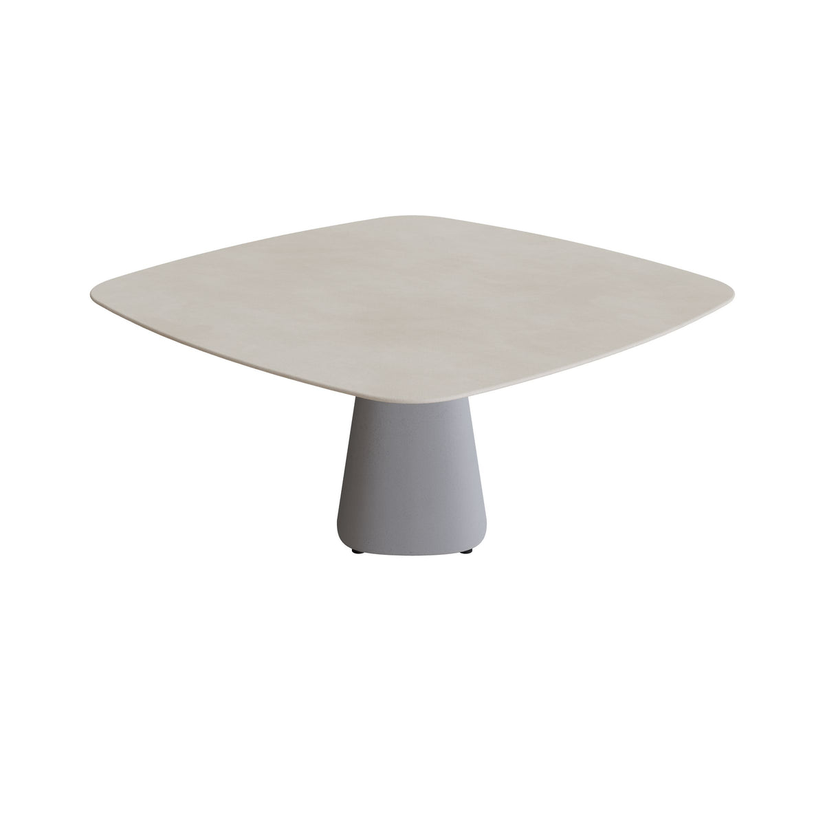 Royal Botania Conix Tisch 150 x 150 cm, Esstisch, Sockel zementgrau (cement grey), Keramik zementgrau (Cemento Luminoso)