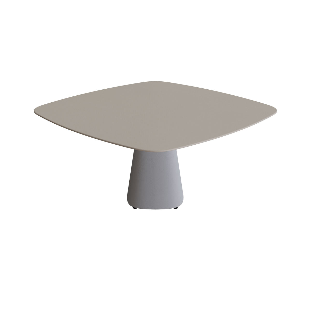 Royal Botania Conix Tisch 150 x 150 cm, Esstisch, Sockel zementgrau (cement grey), Keramik perlgrau (Pearl Grey)