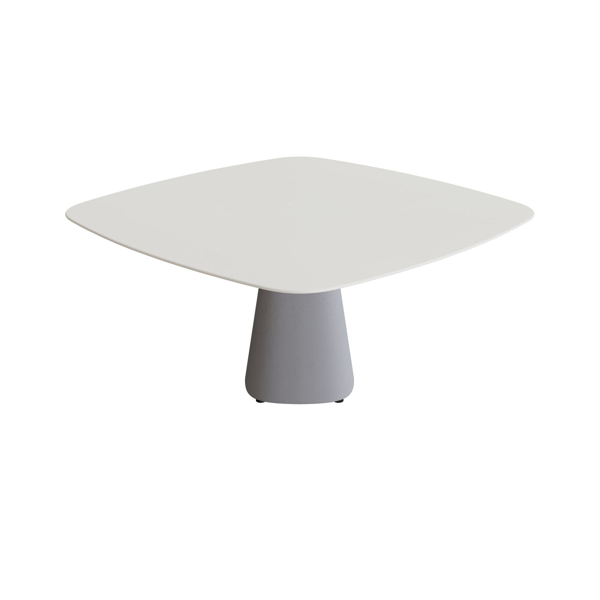 Royal Botania Conix Tisch 150 x 150 cm, Esstisch, Sockel zementgrau (cement grey), Keramik weiß (white)