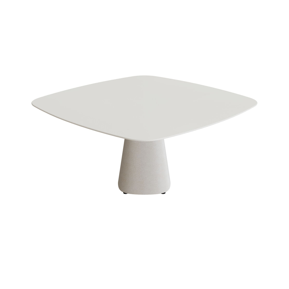 Royal Botania Conix Tisch 150 x 150 cm, Esstisch, Sockel sand (desert), Keramik weiß (white)