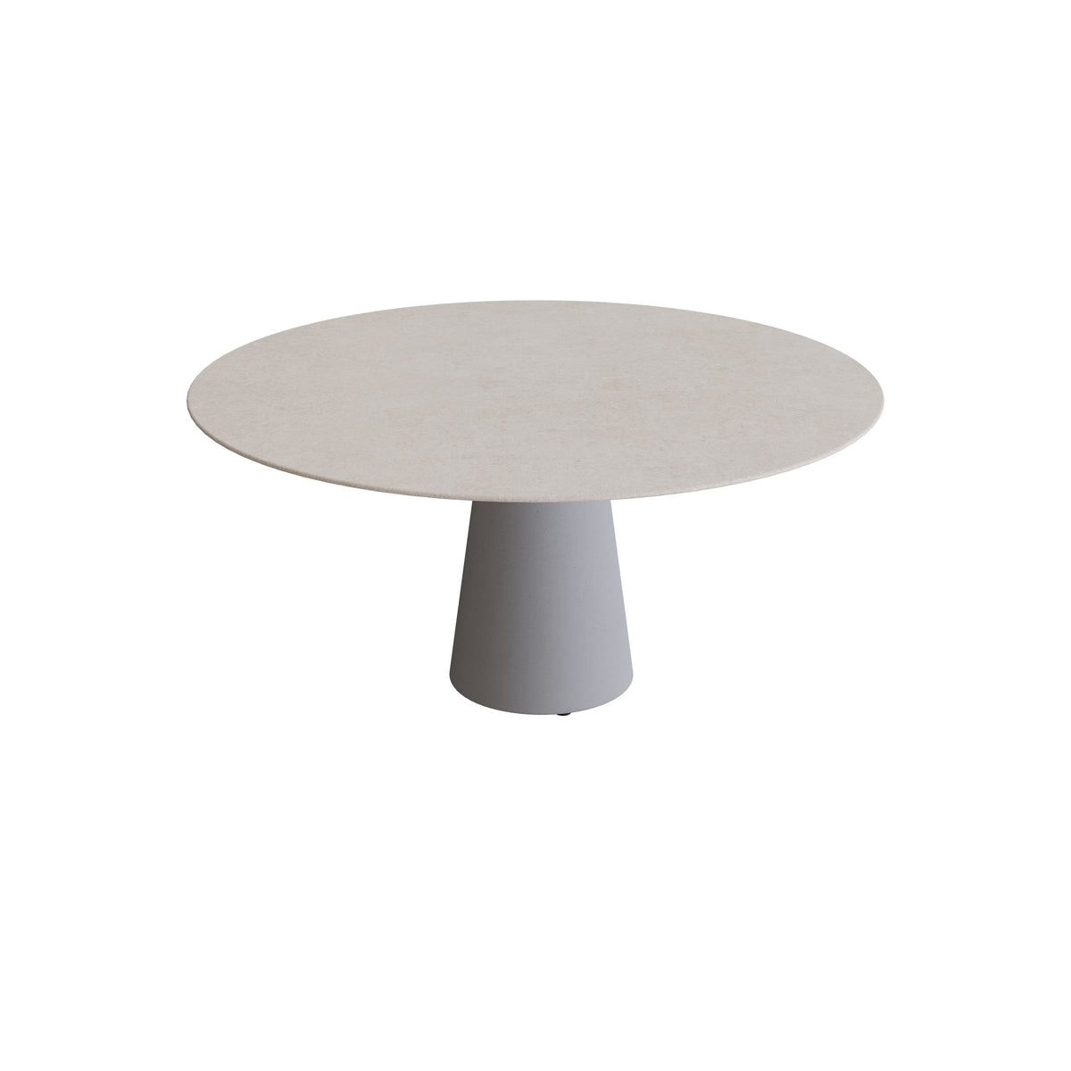 Royal Botania Conix Tisch rund 160 cm, Esstisch, Sockel zementgrau (cement grey), Keramik grau gesprenkelt (Sienna Arena)
