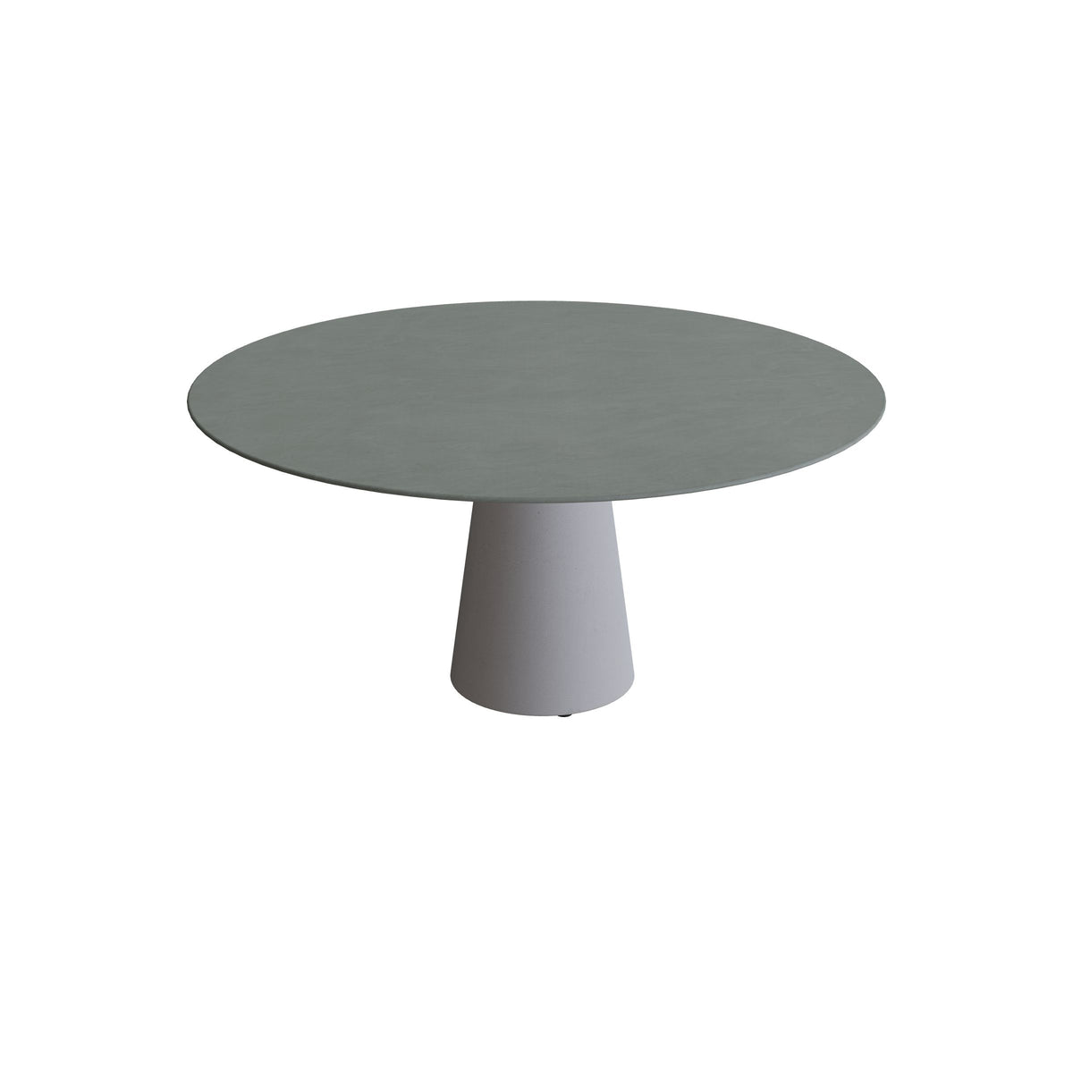 Royal Botania Conix Tisch rund 160 cm, Esstisch, Sockel zementgrau (cement grey), Keramik steingrün (Verdezza Amazon)