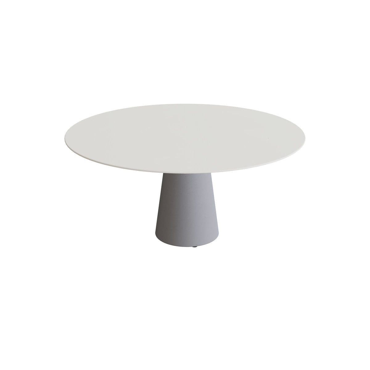 Royal Botania Conix Tisch rund 160 cm, Esstisch, Sockel zementgrau (cement grey), Keramik weiß (white)