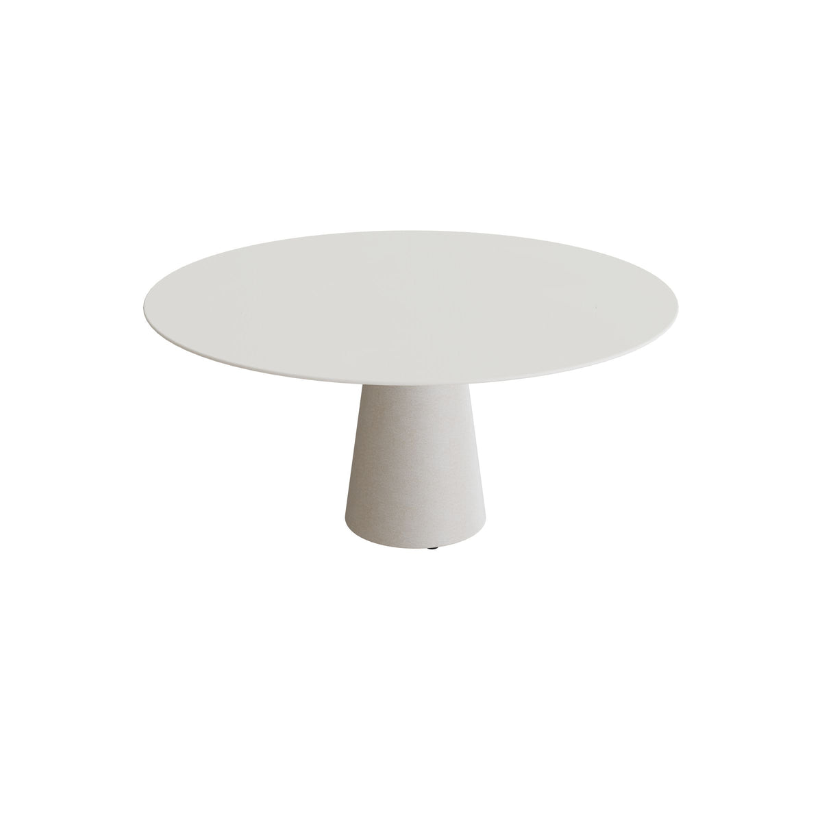 Royal Botania Conix Tisch rund 160 cm, Esstisch, Sockel sand (desert), Keramik weiß (white)