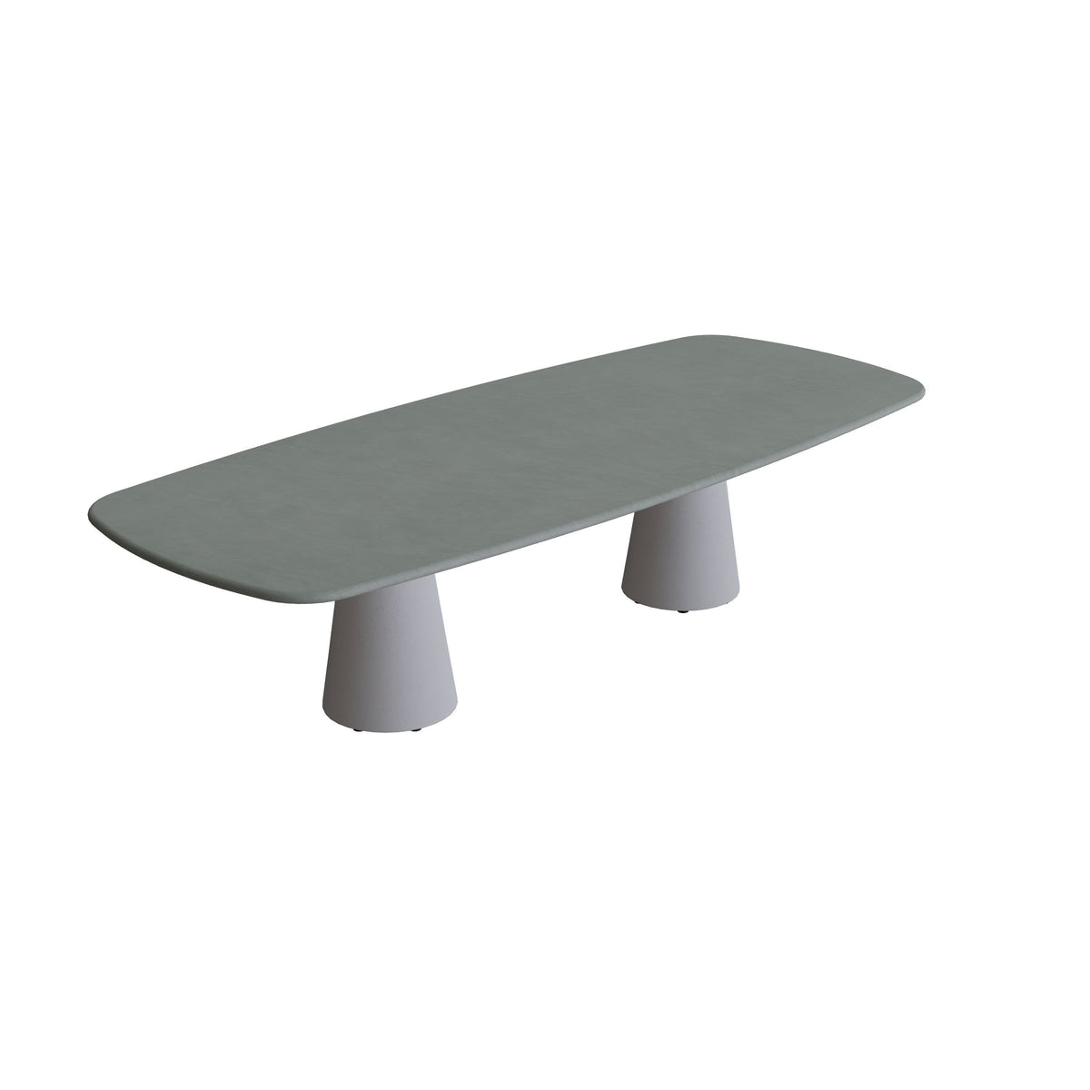 Royal Botania Conix Tisch 300 x 120 cm, Esstisch, Sockel zementgrau (cement grey), Keramik steingrün (Verdezza Amazon)
