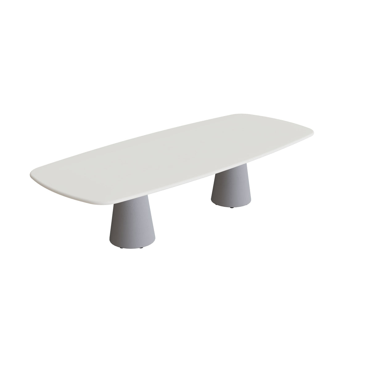 Royal Botania Conix Tisch 300 x 120 cm, Esstisch, Sockel zementgrau (cement grey), Keramik weiß (white)