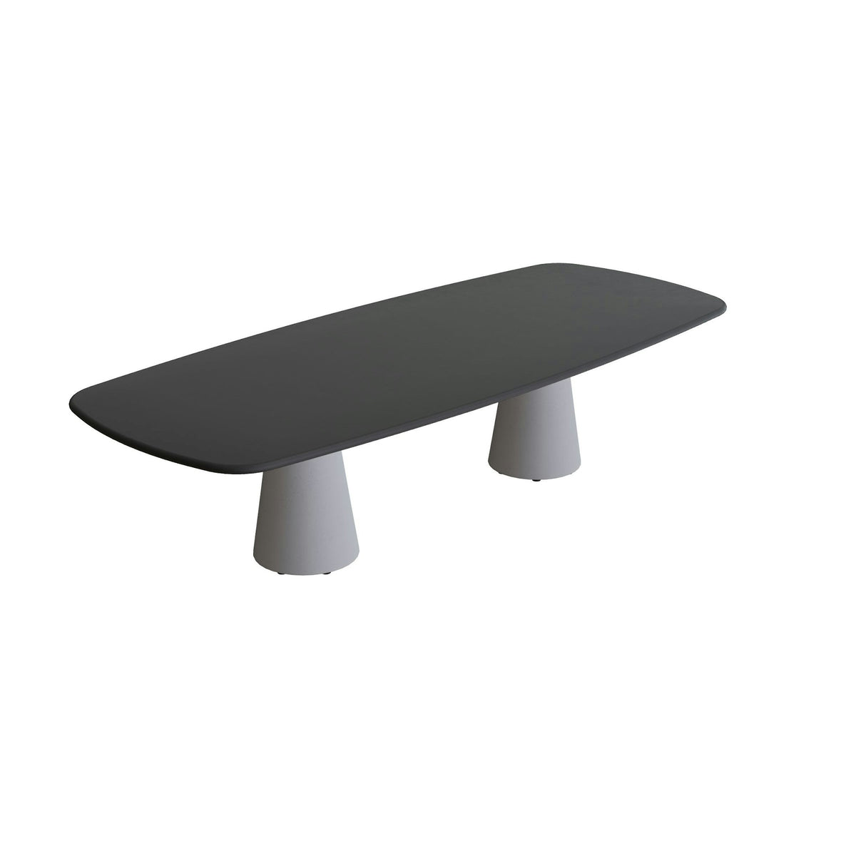 Royal Botania Conix Tisch 300 x 120 cm – Esstisch, H 75 cm · Sockel zementgrau (cement grey) · Keramik schwarz (black)