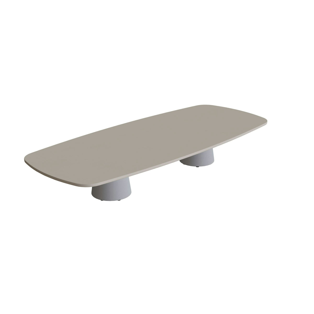 Royal Botania Conix Tisch 300 x 120 cm – hoher Loungetisch, H 50 cm · Sockel zementgrau (cement grey) · Keramik perlgrau (Pearl Grey)