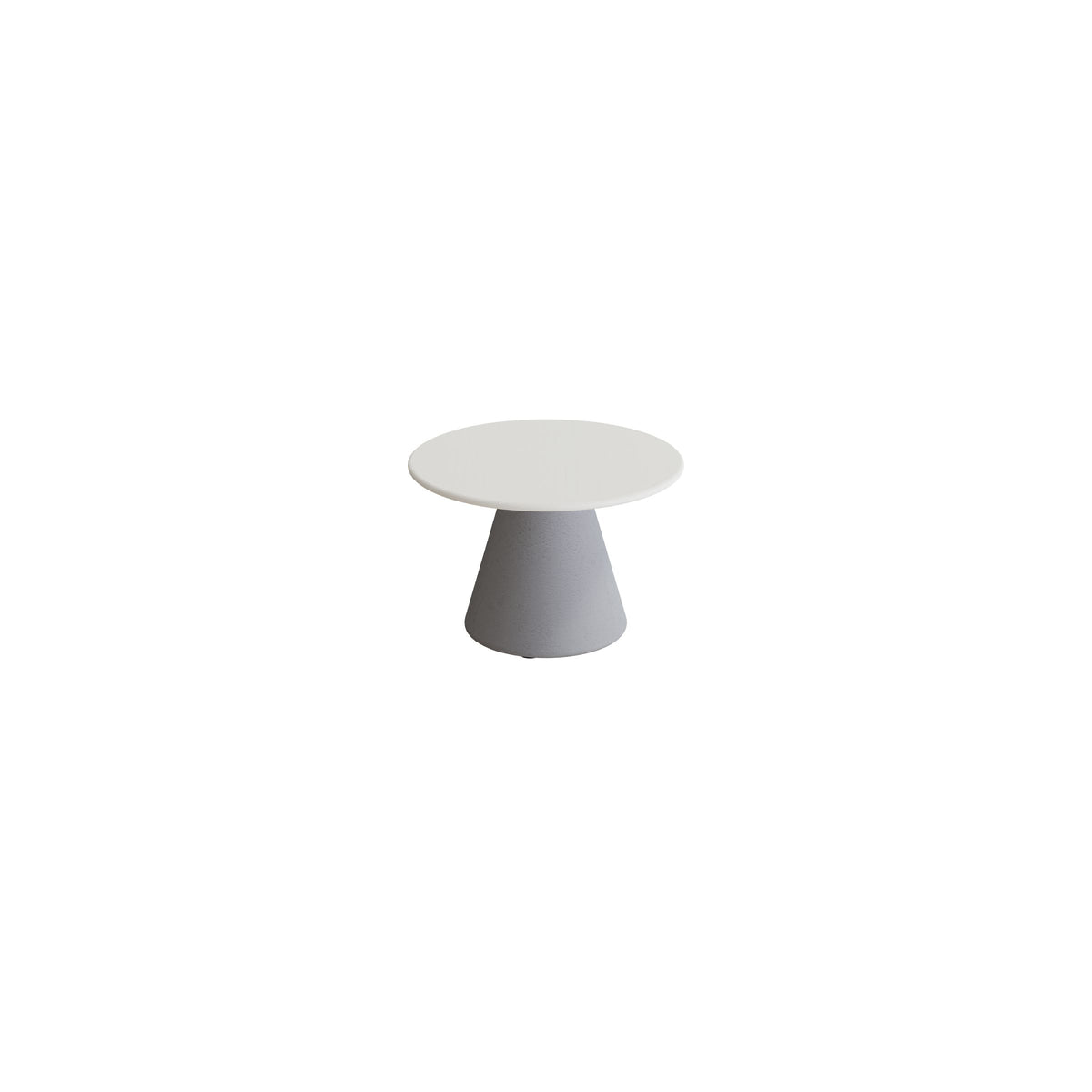 Royal Botania Conix Beistelltisch 40 cm, Esstisch, Sockel zementgrau (cement grey), Keramik weiß (white)