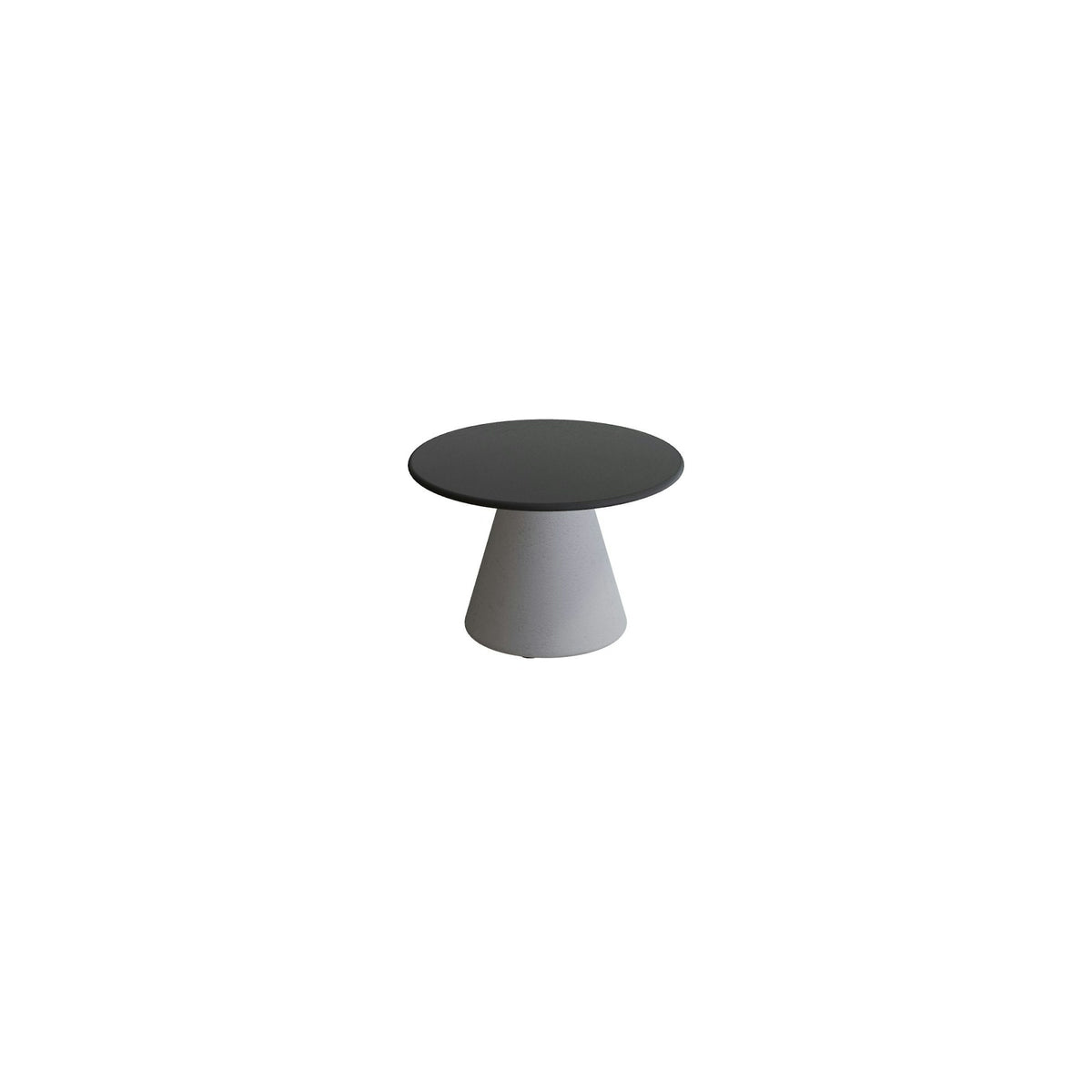 Royal Botania Conix Beistelltisch 40 cm – Sockel zementgrau (cement grey) · Keramik schwarz (black)