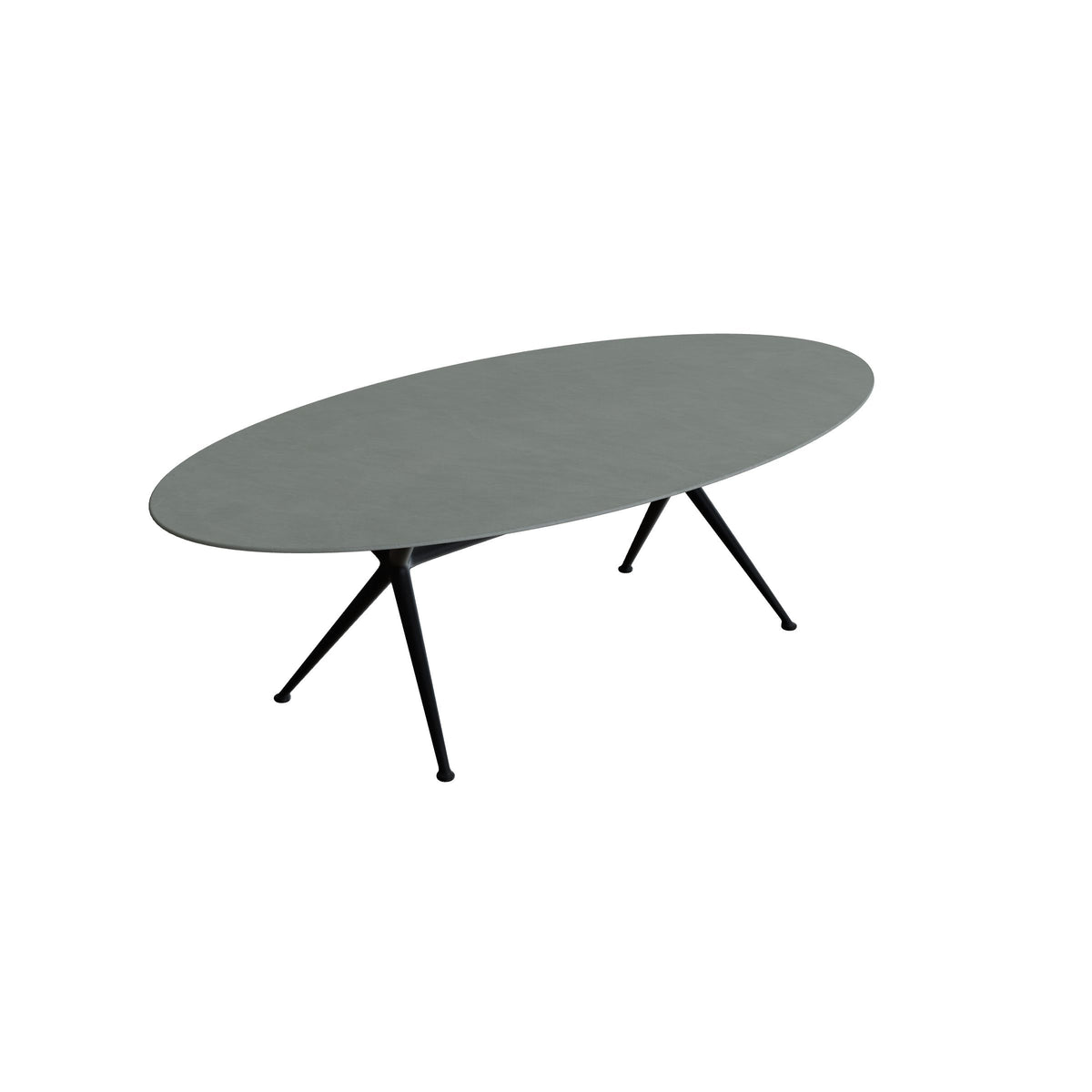 Royal Botania Exes Tisch Ellipse 250 x 130 cm, Gestell anthrazit, Keramik steingrün (Verdezza Amazon)