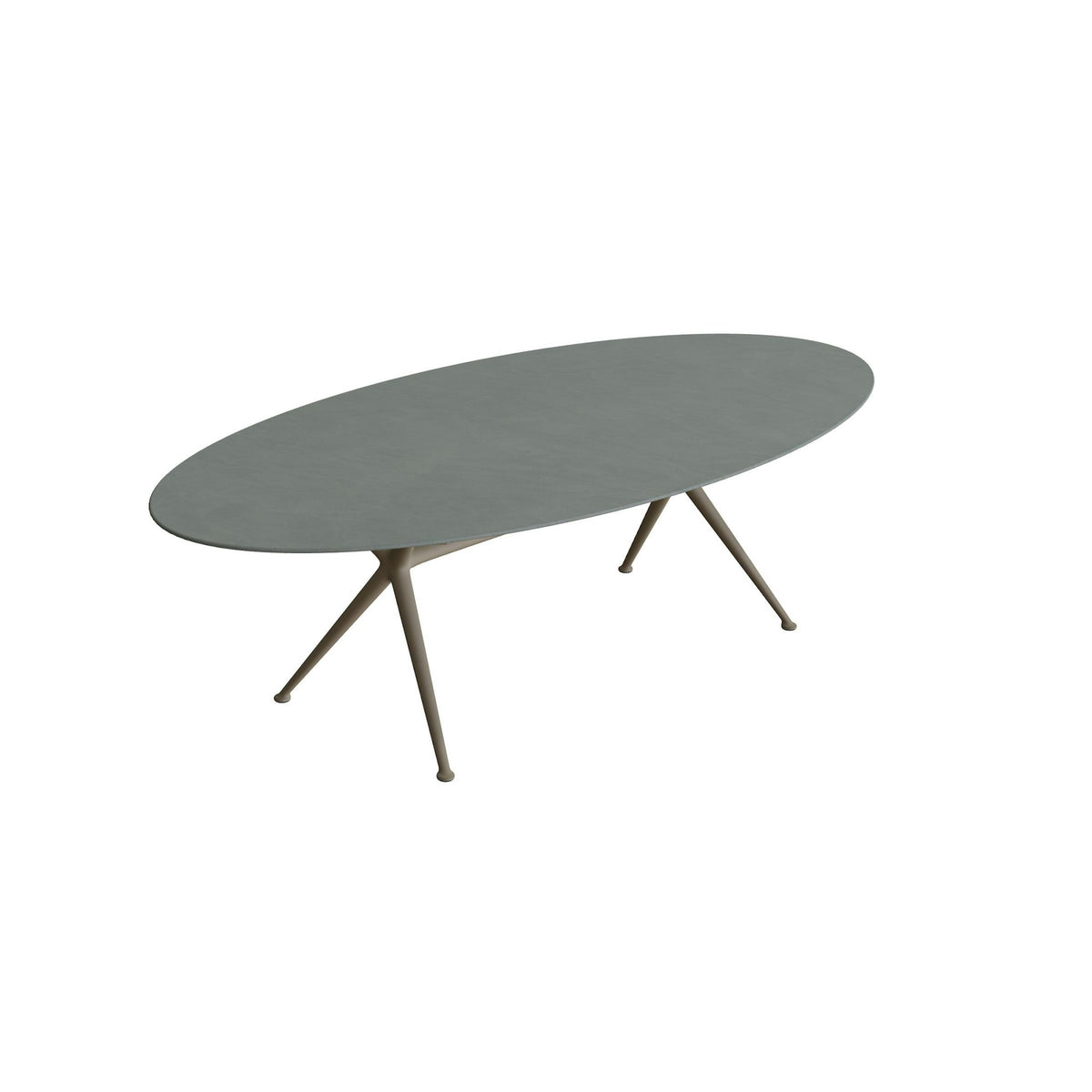 Royal Botania Exes Tisch Ellipse 250 x 130 cm – sand · Keramik steingrün (Verdezza Amazon)