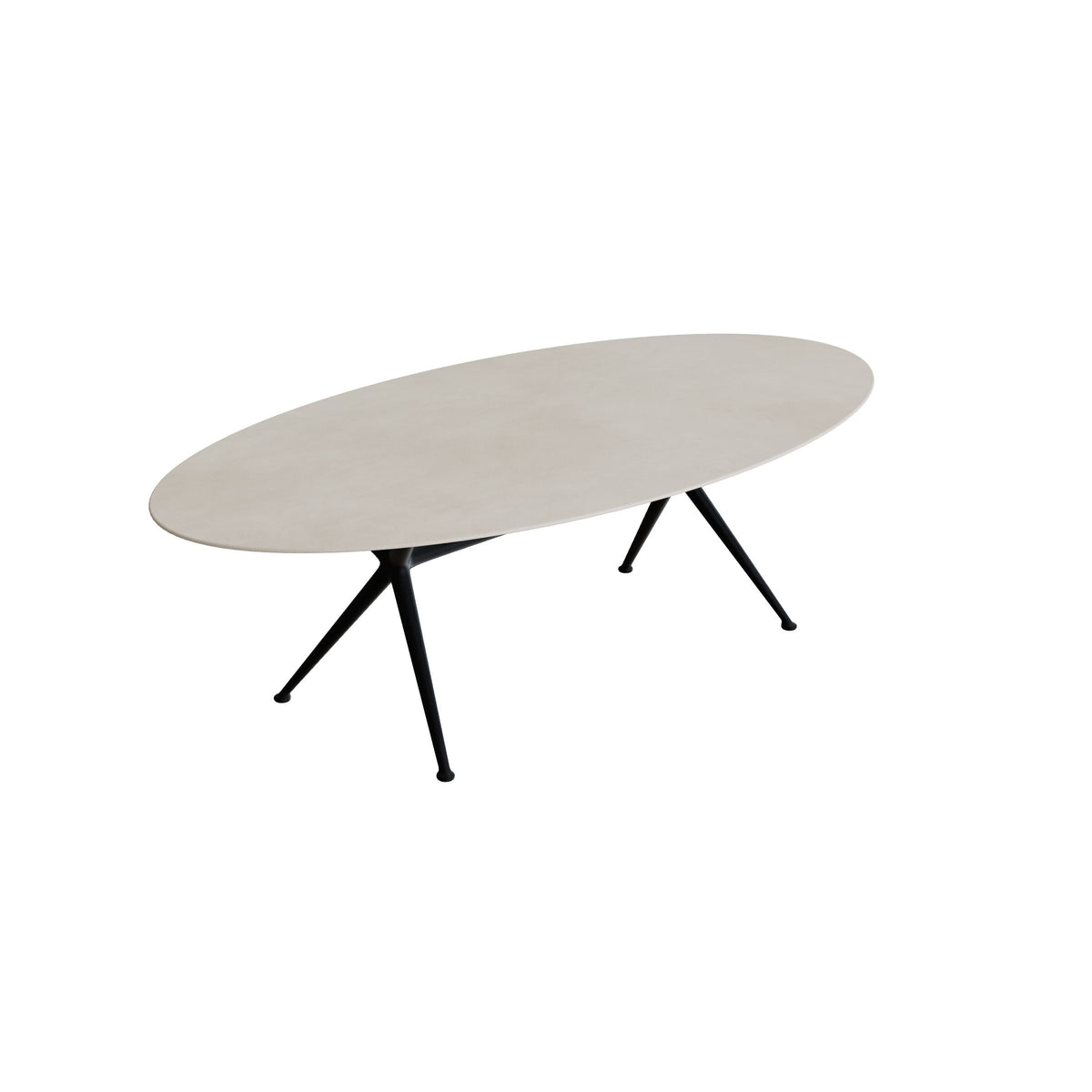 Royal Botania Exes Tisch Ellipse 250 x 130 cm, Gestell anthrazit, Keramik zementgrau (Cemento Luminoso)