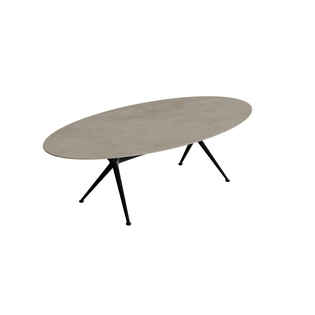 Royal Botania Exes Tisch Ellipse 250 x 130 cm – anthrazit · Keramik graubraun (Terra Sabbia)