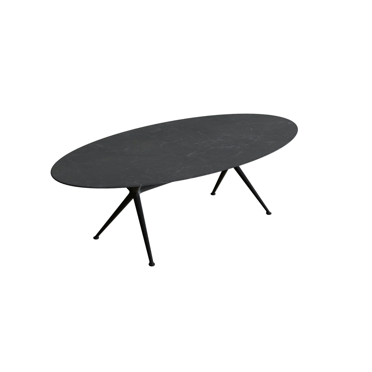Royal Botania Exes Tisch Ellipse 250 x 130 cm – bronze · Keramik schwarz geädert (Nero Marquina)