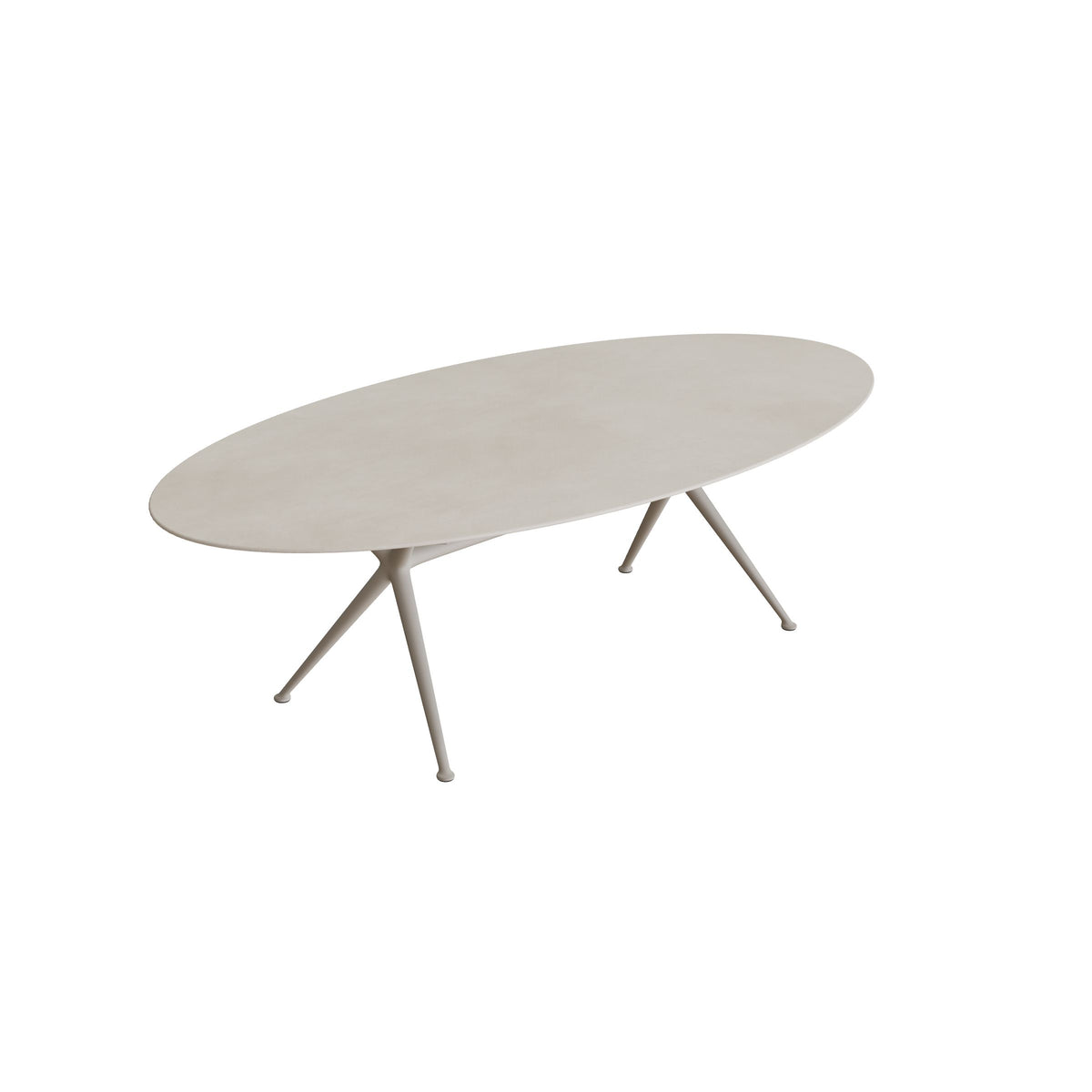 Royal Botania Exes Tisch Ellipse 250 x 130 cm, Gestell pebble, Keramik zementgrau (Cemento Luminoso)