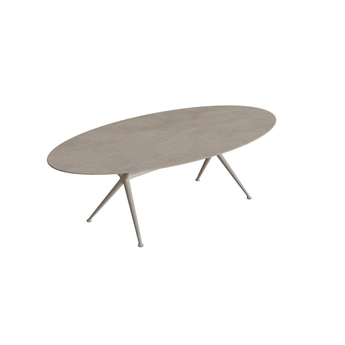 Royal Botania Exes Tisch Ellipse 250 x 130 cm, Gestell pebble, Keramik graubraun (Terra Sabbia)