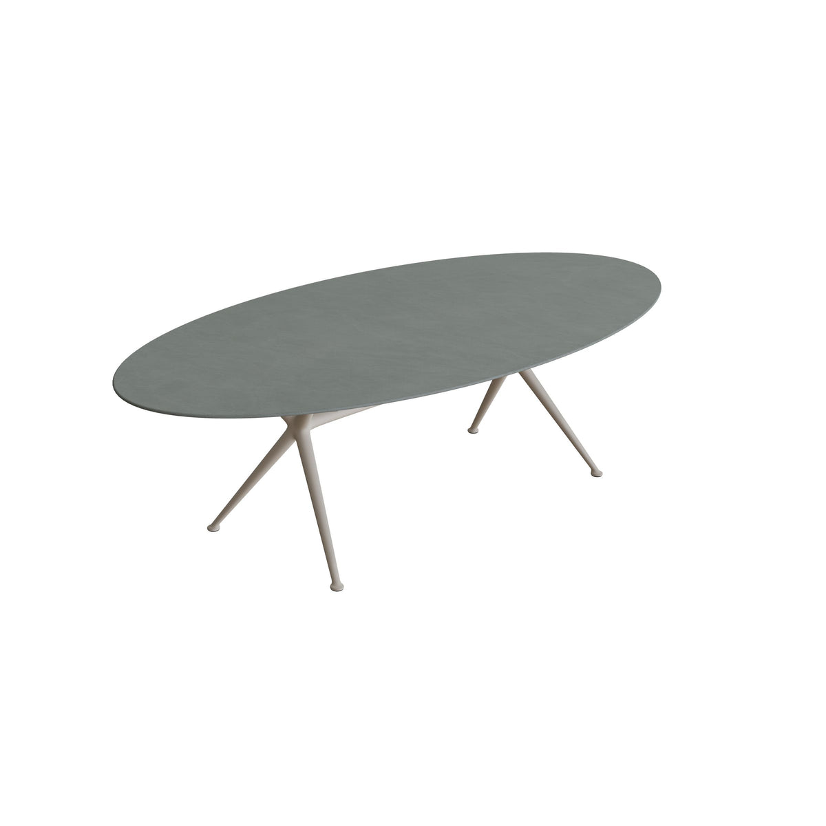 Royal Botania Exes Tisch Ellipse 250 x 130 cm, Gestell pebble, Keramik steingrün (Verdezza Amazon)