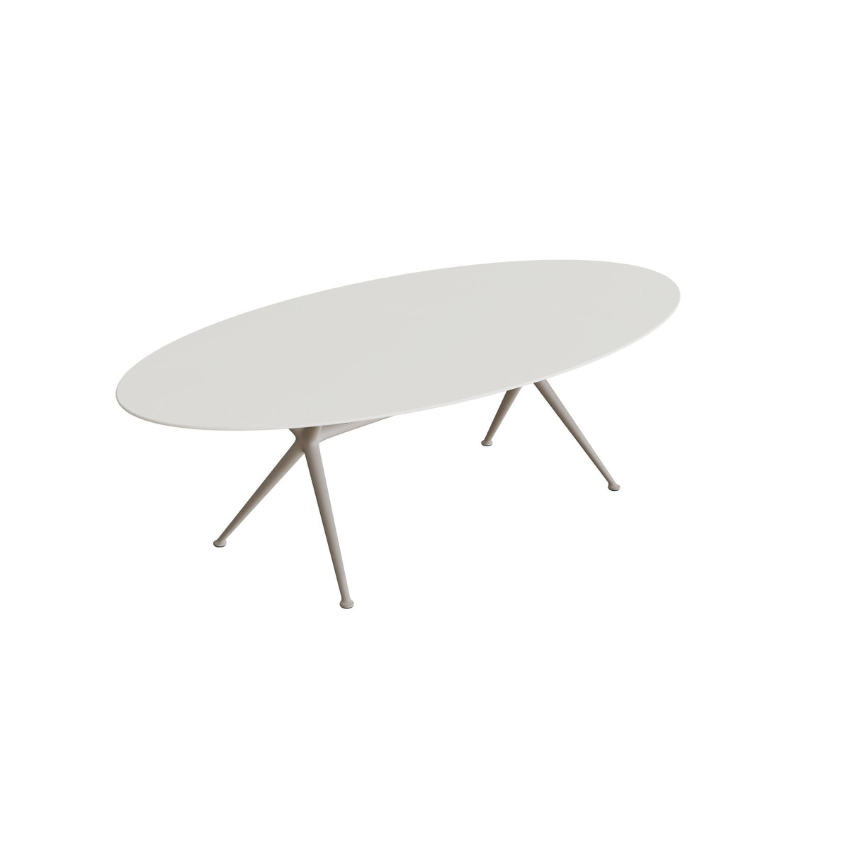 Royal Botania Exes Tisch Ellipse 250 x 130 cm, Gestell pebble, Keramik weiß (white)