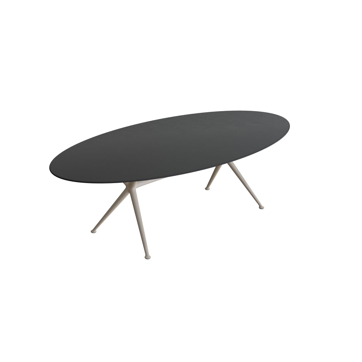 Royal Botania Exes Tisch Ellipse 250 x 130 cm, Gestell pebble, Keramik schwarz (black)