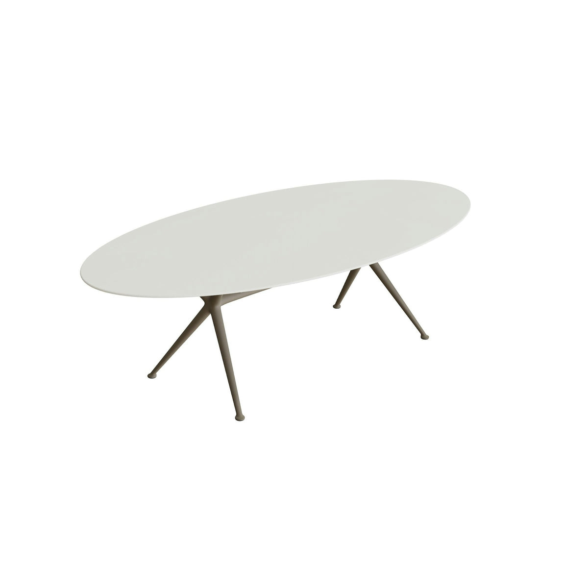 Royal Botania Exes Tisch Ellipse 250 x 130 cm – sand · Keramik weiß (white)