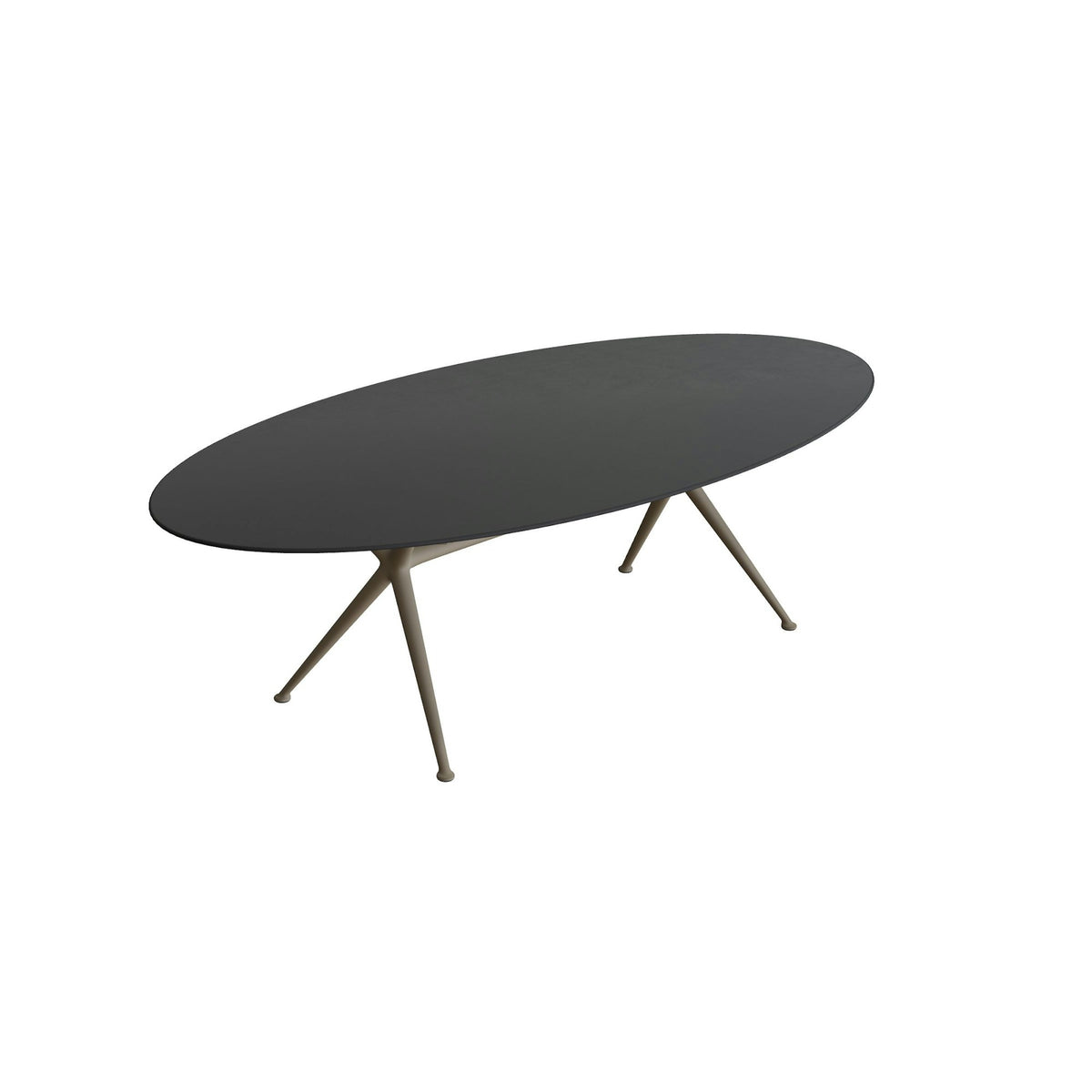 Royal Botania Exes Tisch Ellipse 250 x 130 cm – sand · Keramik schwarz (black)