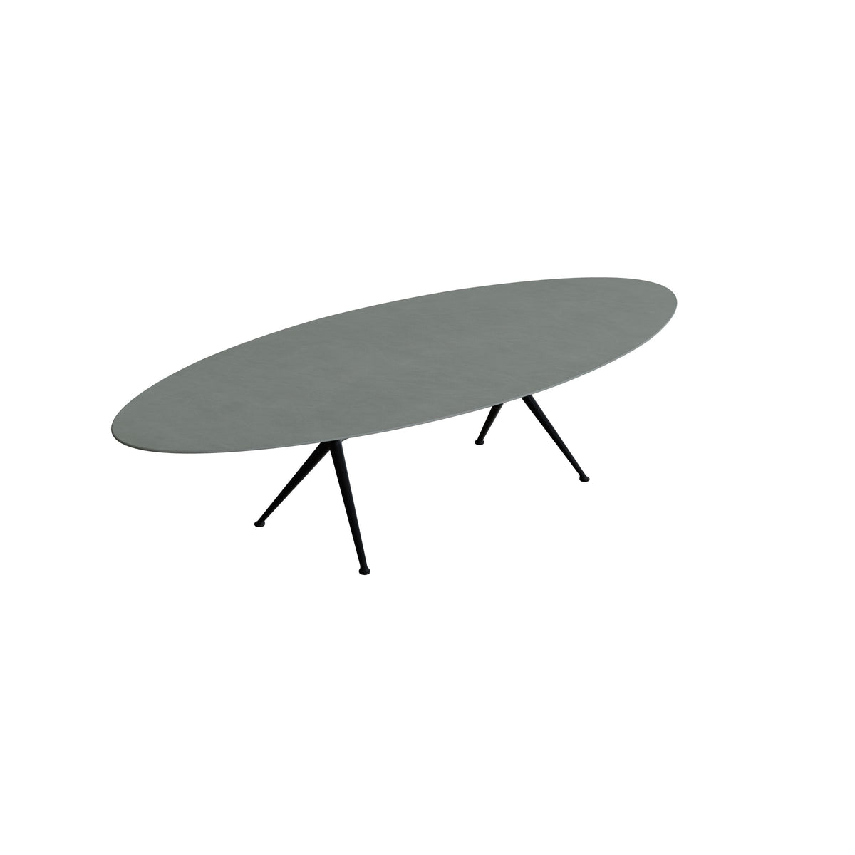 Royal Botania Exes Tisch Ellipse 320 x 140 cm, Gestell anthrazit, Keramik steingrün (Verdezza Amazon)