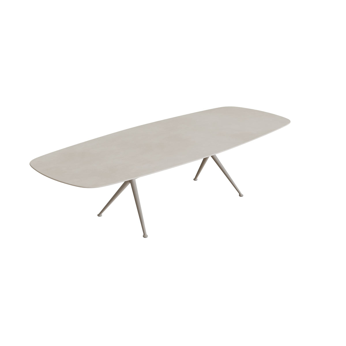 Royal Botania Exes Tisch oval 300 x 120 cm, Gestell pebble, Keramik zementgrau (Cemento Luminoso)
