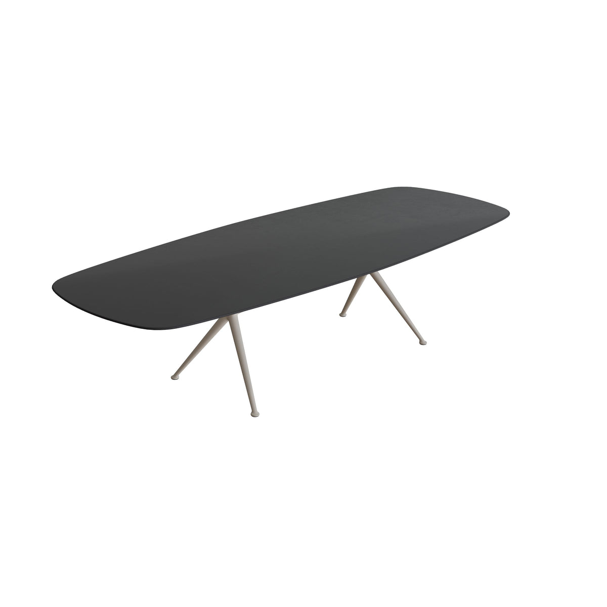 Royal Botania Exes Tisch oval 300 x 120 cm, Gestell pebble, Keramik schwarz (black)