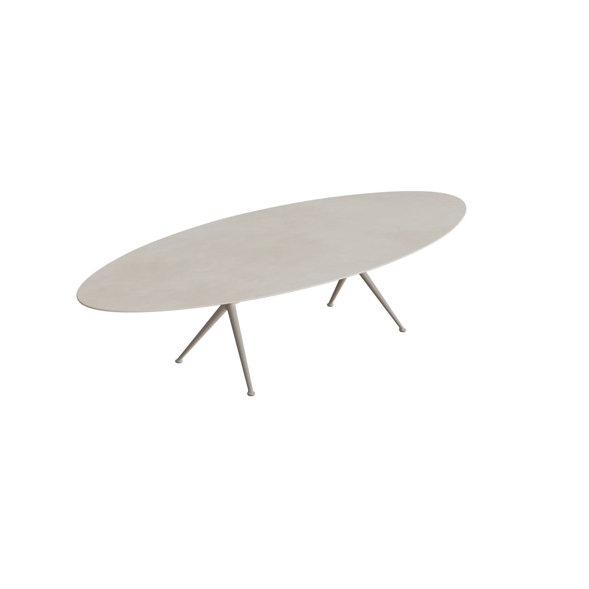 Royal Botania Exes Tisch Ellipse 320 x 140 cm, Gestell pebble, Keramik zementgrau (Cemento Luminoso)