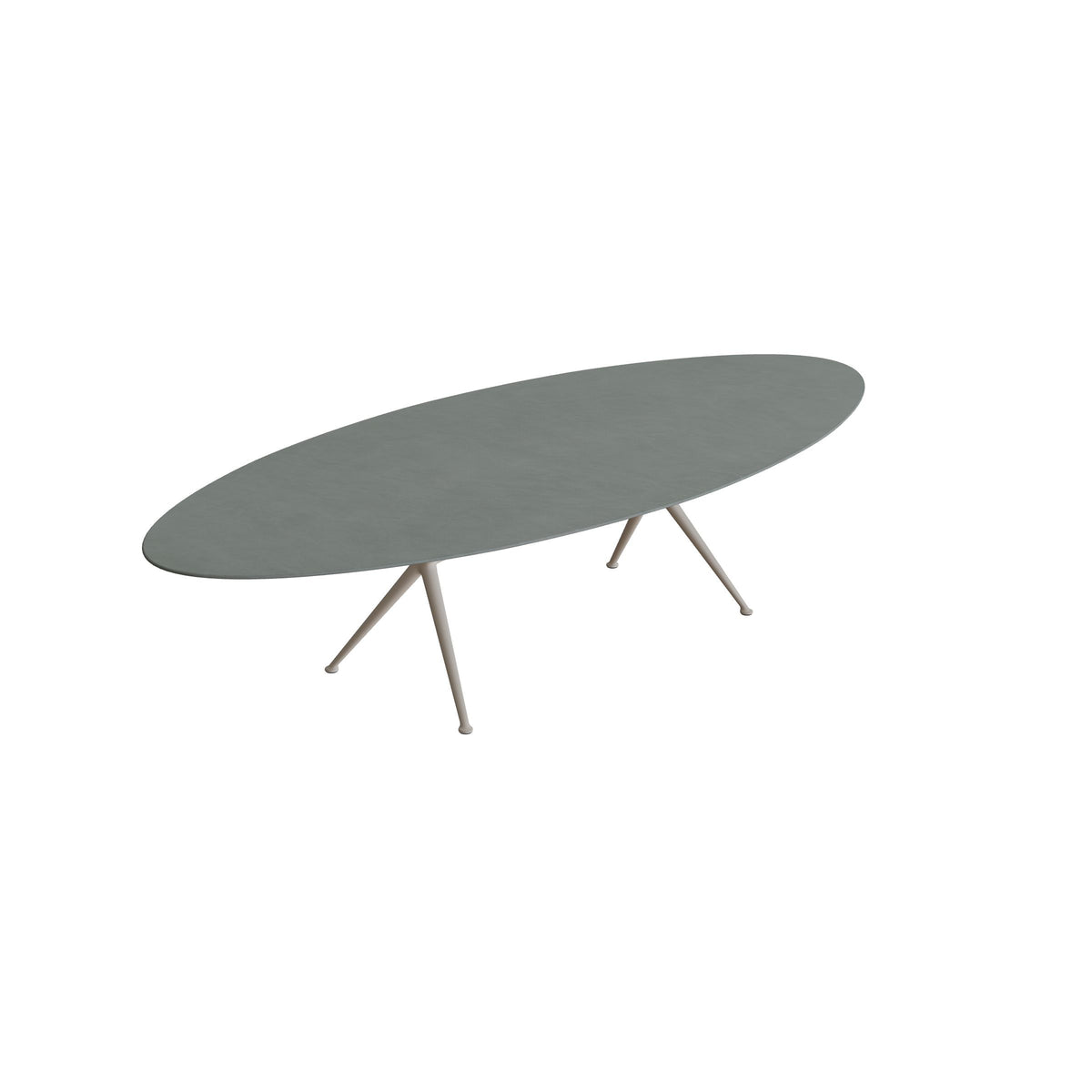 Royal Botania Exes Tisch Ellipse 320 x 140 cm, Gestell pebble, Keramik steingrün (Verdezza Amazon)