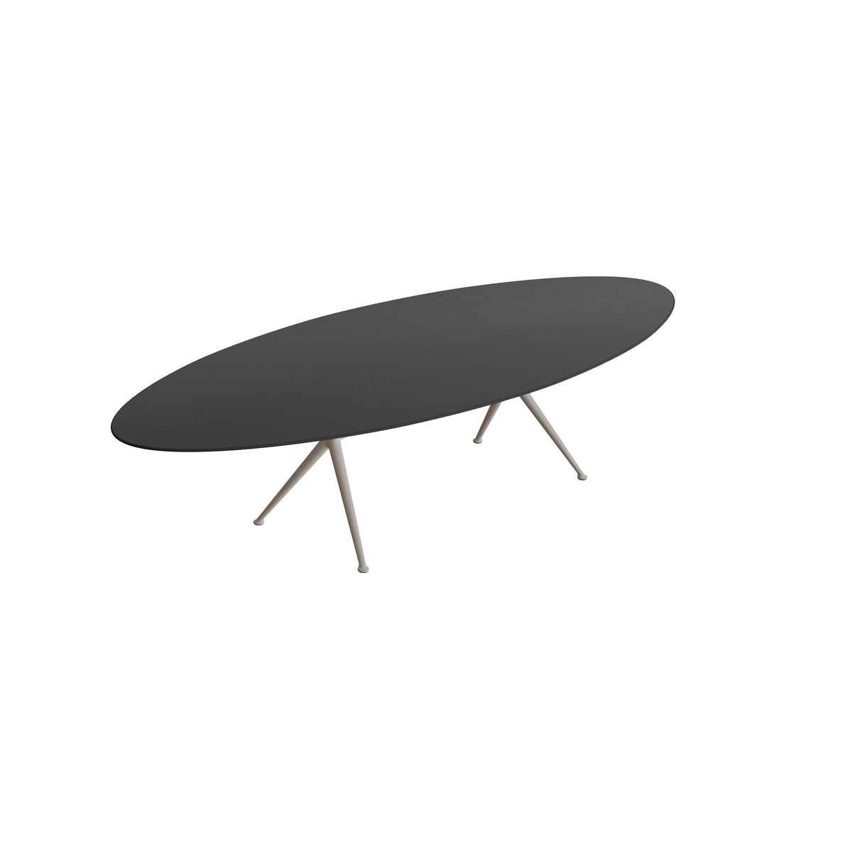 Royal Botania Exes Tisch Ellipse 320 x 140 cm, Gestell pebble, Keramik schwarz (black)