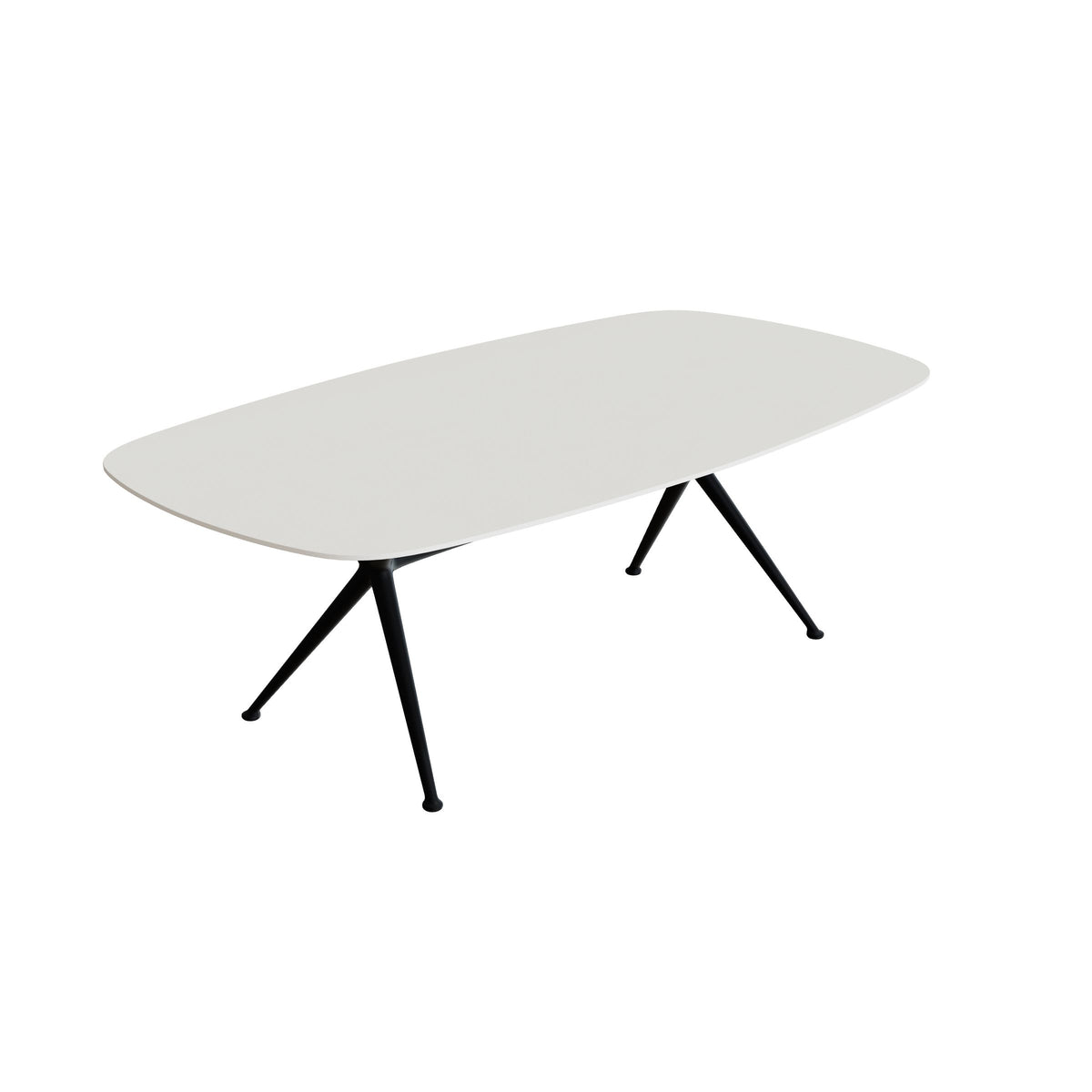 Royal Botania Exes Tisch oval 220 x 120 cm, Gestell anthrazit, Keramik weiß (white)