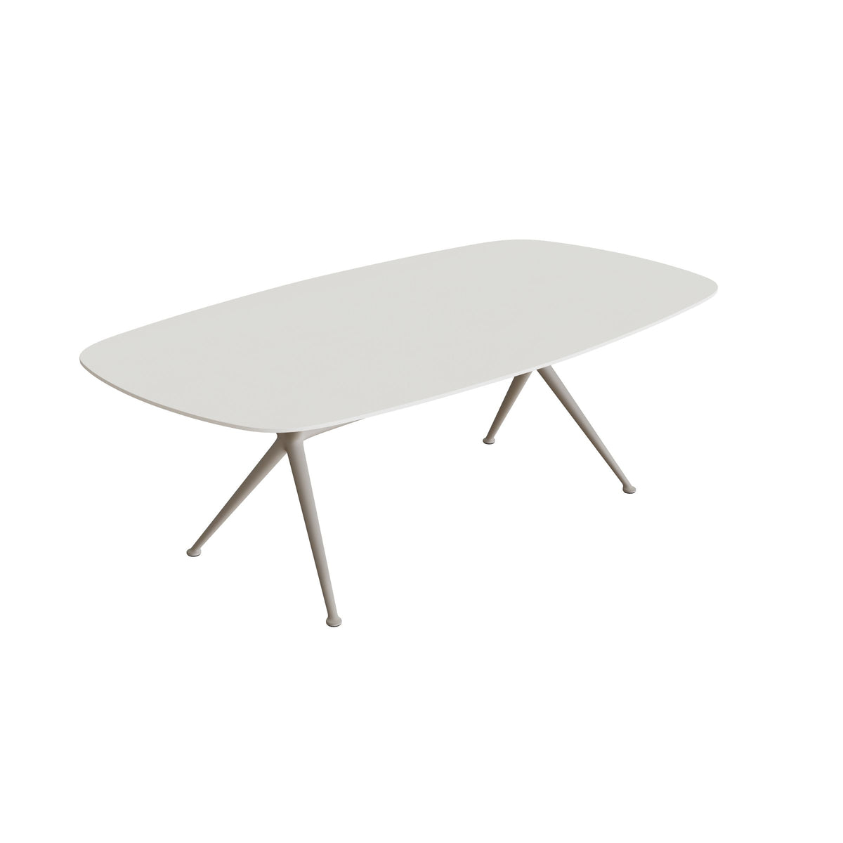 Royal Botania Exes Tisch oval 220 x 120 cm, Gestell pebble, Keramik weiß (white)