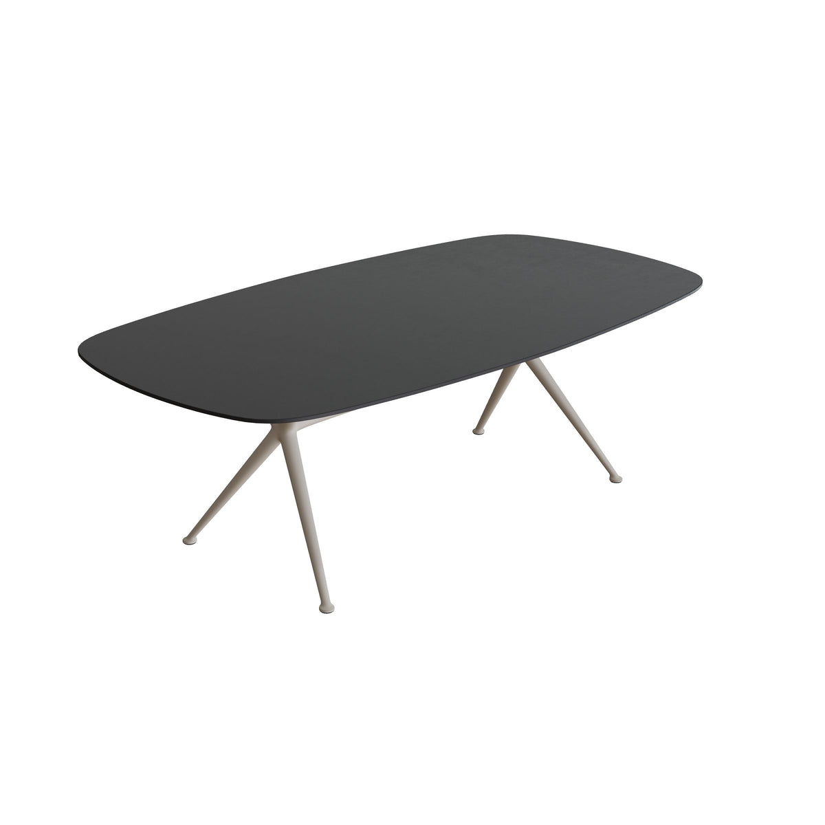 Royal Botania Exes Tisch oval 220 x 120 cm, Gestell pebble, Keramik schwarz (black)