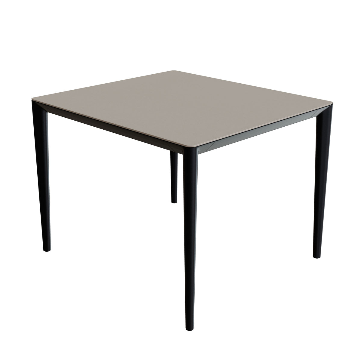 Royal Botania U-Nite Esstisch 100 x 90 cm, Gestell Aluminium anthrazit, Platte Keramik perlgrau (Pearl Grey)
