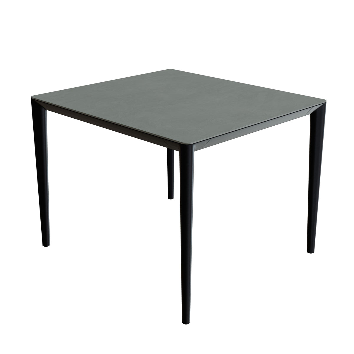 Royal Botania U-Nite Esstisch 100 x 90 cm, Gestell Aluminium anthrazit, Platte Keramik steingrün (Verdezza Amazon)