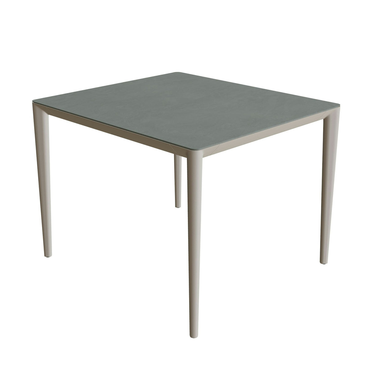 Royal Botania U-Nite Esstisch 100 x 90 cm – Aluminium pebble · Keramik steingrün (Verdezza Amazon)