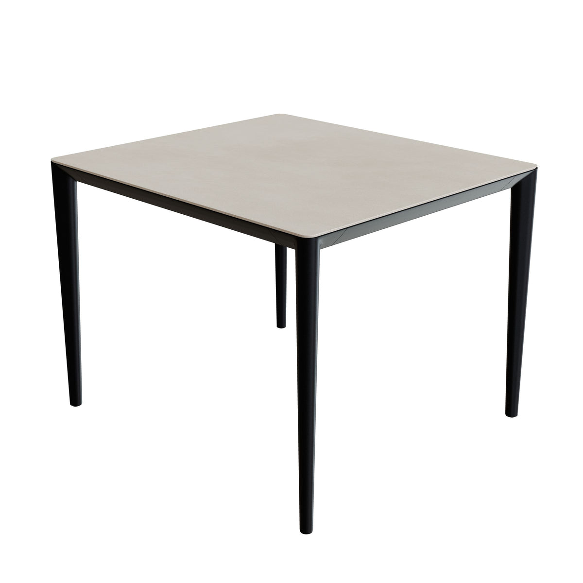 Royal Botania U-Nite Esstisch 100 x 90 cm, Gestell Aluminium anthrazit, Platte Keramik zementgrau (Cemento Luminoso)