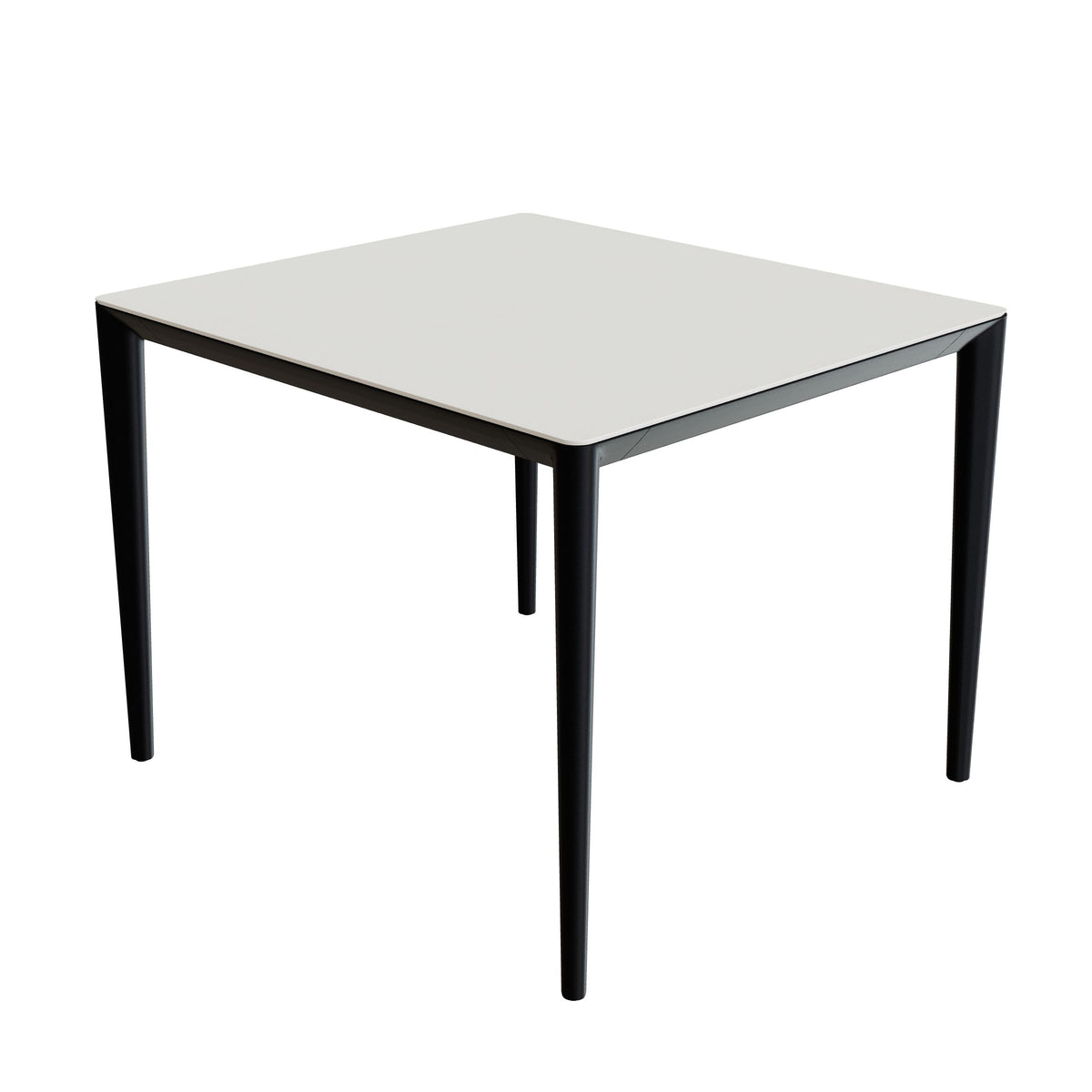Royal Botania U-Nite Esstisch 100 x 90 cm, Gestell Aluminium anthrazit, Platte Keramik weiß (white)