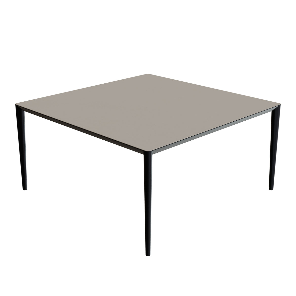 Royal Botania U-Nite Esstisch 150 x 150 cm, Gestell Aluminium anthrazit, Platte Keramik perlgrau (Pearl Grey)