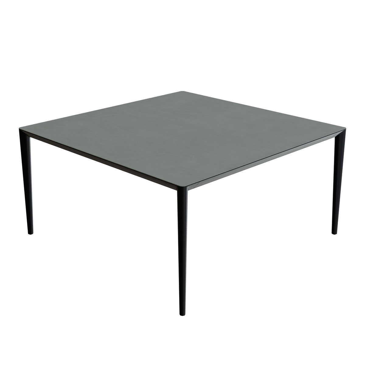 Royal Botania U-Nite Esstisch 150 x 150 cm, Gestell Aluminium anthrazit, Platte Keramik steingrün (Verdezza Amazon)