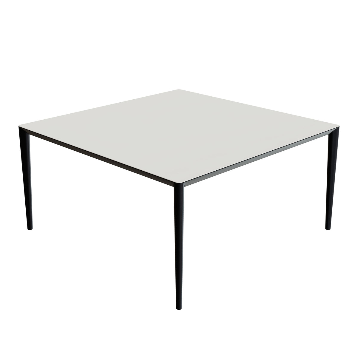 Royal Botania U-Nite Esstisch 150 x 150 cm, Gestell Aluminium anthrazit, Platte Keramik weiß (white)