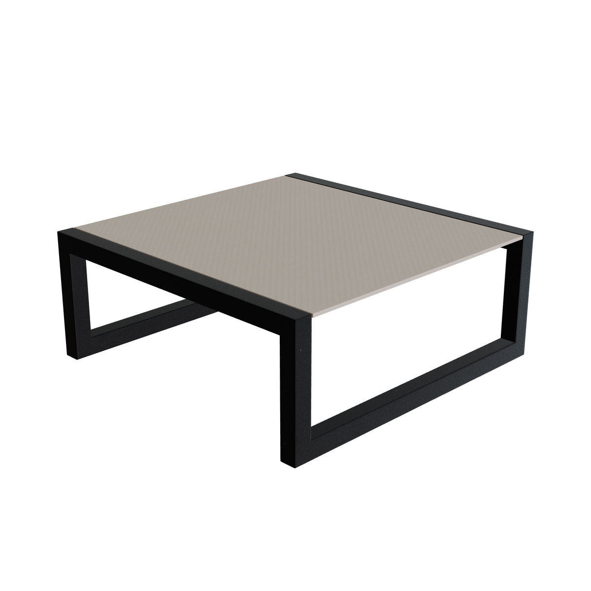 Royal Botania Ninix Loungetisch 90 x 90 cm, Gestell anthrazit, Keramik perlgrau (Pearl Grey)