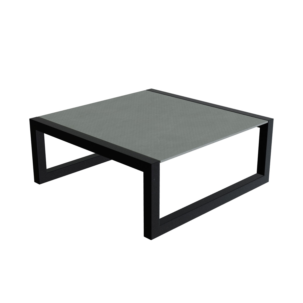 Royal Botania Ninix Loungetisch 90 x 90 cm, Gestell anthrazit, Keramik steingrün (Verdezza Amazon)